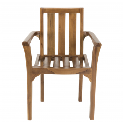 MACABANE - Lot de 2 fauteuils empilables mh en bois Teck huilé