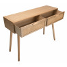 MACABANE - Console couleur naturel 2 tiroirs cannage
