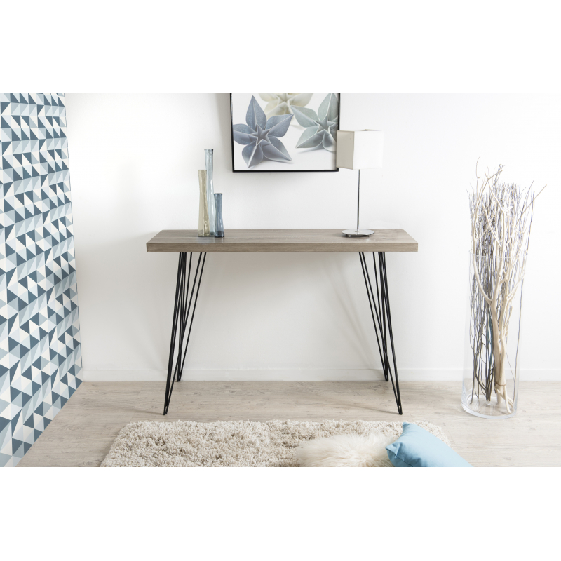 MACABANE - Console rectangulaire pieds métal scandi