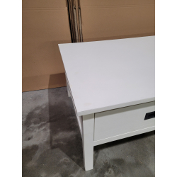 MACABANE - Table basse blanche avec tiroirs