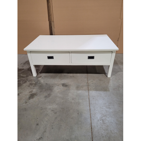 MACABANE - Table basse blanche avec tiroirs
