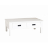 MACABANE - Table basse blanche avec tiroirs