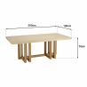 MACABANE -Table à manger rect 200x100cm pied cubique chêne plat. béton