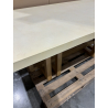 MACABANE -Table à manger rect 200x100cm pied cubique chêne plat. béton