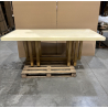 MACABANE -Table à manger rect 200x100cm pied cubique chêne plat. béton