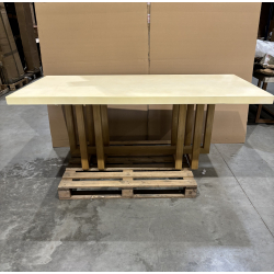 MACABANE -Table à manger rect 200x100cm pied cubique chêne plat. béton