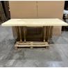 MACABANE -Table à manger rect 200x100cm pied cubique chêne plat. béton
