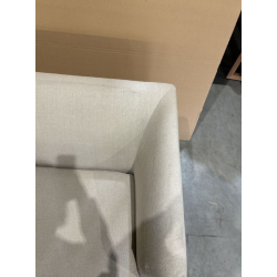 MACABANE - Canapé beige 3 places pieds en métal noir