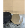 MACABANE - Set de 2 tables gigognes ceinturées rondes alu noir doré