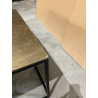 MACABANE - Table basse carrée 90x90cm aluminium doré et noir pieds métal