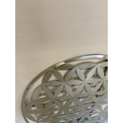 MACABANE - Décoration murale ronde 95x95cm métal doré