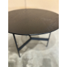 MACABANE - Table basse ronde noire 50x50cm piètement métal