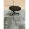 MACABANE - Table basse ronde noire 50x50cm piètement métal