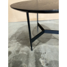 MACABANE - Table basse ronde noire 50x50cm piètement métal