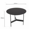 MACABANE - Table basse ronde noire 50x50cm piètement métal