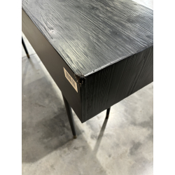 MACABANE - Console noire 2 tiroirs cannage