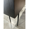 MACABANE - Console noire 2 tiroirs cannage