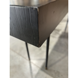 MACABANE - Console noire 2 tiroirs cannage