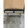 MACABANE - Console noire 2 tiroirs cannage