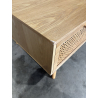 MACABANE - Table basse couleur naturel 2 tiroirs cannage 1 niche