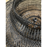 MACABANE - Suspension "double" 90x90cm en rotin couleur noire et teck