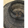 MACABANE - Suspension "double" 90x90cm en rotin couleur noire et teck