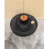 MACABANE - Suspension "double" 90x90cm en rotin couleur noire et teck