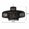 MACABANE - Suspension "double" 90x90cm en rotin couleur noire et teck