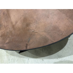 MACABANE - Table basse ovale 131x65cm couleur rouille effet pierre