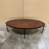 MACABANE - Table basse ovale 131x65cm couleur rouille effet pierre