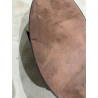 MACABANE - Table basse ovale 131x65cm couleur rouille effet pierre