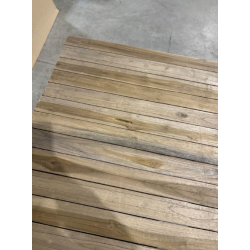 MACABANE - Table basse nature 2 tiroirs Teck - pieds épingles scandi