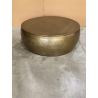 MACABANE - Table basse ronde 106x106cm effet martelé aluminium doré