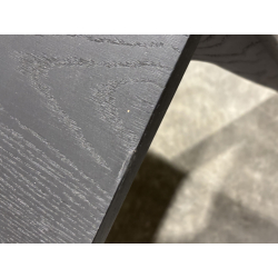 MACABANE - Table à manger rect. 220x100cm noire pieds en chêne massif