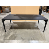 MACABANE - Table à manger rect. 220x100cm noire pieds en chêne massif