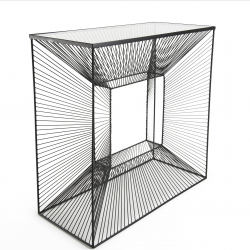 MACABANE - Console métal plateau verre