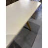 MACABANE - Console 140x43cm pied Y en chêne naturel plateau béton beige