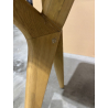 MACABANE - Console 140x43cm pied Y en chêne naturel plateau béton beige