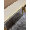 MACABANE - Console 140x43cm pied Y en chêne naturel plateau béton beige