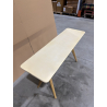 MACABANE - Console 140x43cm pied Y en chêne naturel plateau béton beige