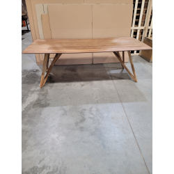 MACABANE - Table à manger 220x100cm teck recyclé pieds teck