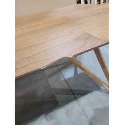 MACABANE - Table à manger 220x100cm teck recyclé pieds teck