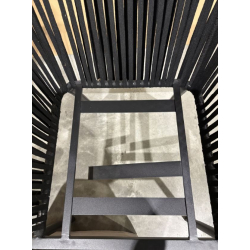 MACABANE -  Fauteuil en cordage noir coussins gris anthracite