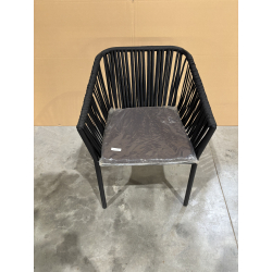 MACABANE -  Fauteuil noir avec cordage