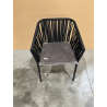 MACABANE -  Fauteuil noir avec cordage
