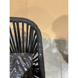 MACABANE -  Fauteuil de jardin noir avec cordage