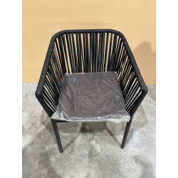 MACABANE -  Fauteuil de jardin noir avec cordage