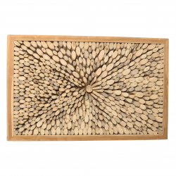 MACABANE - Décoration murale 120x70cm branches de teck, cadre naturel