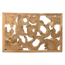 MACABANE - Décoration murale 120x70cm formes arrondies teck, cadre naturel