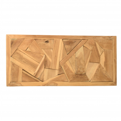 MACABANE - Décoration murale 120x50cm formes géom. en teck, cadre naturel